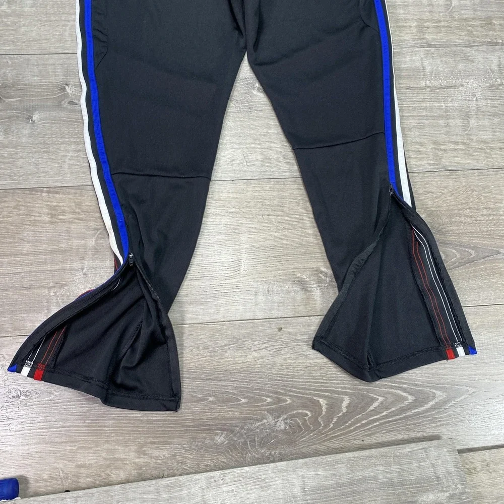 Adidas Track‎ Pants Mens Large Black AEROREADY Zip Ankle Striped Soccer Athletic